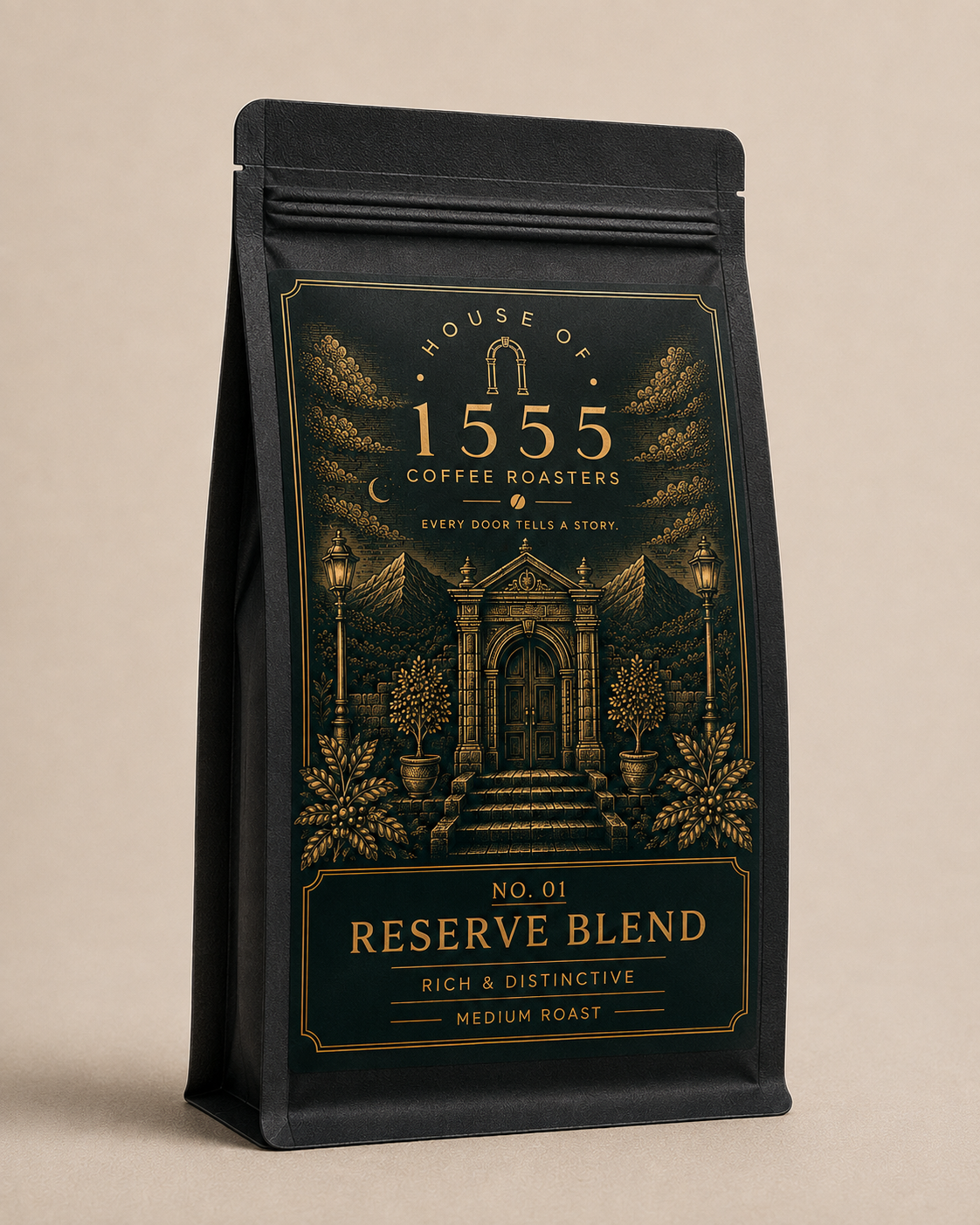 House of 1555 No. 01 — Reserve Blend Rich & Distinctive coffee package