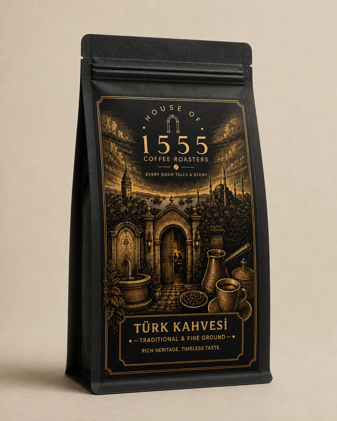 House of 1555 Türk Kahvesi Geleneksel ve ince çekim coffee package