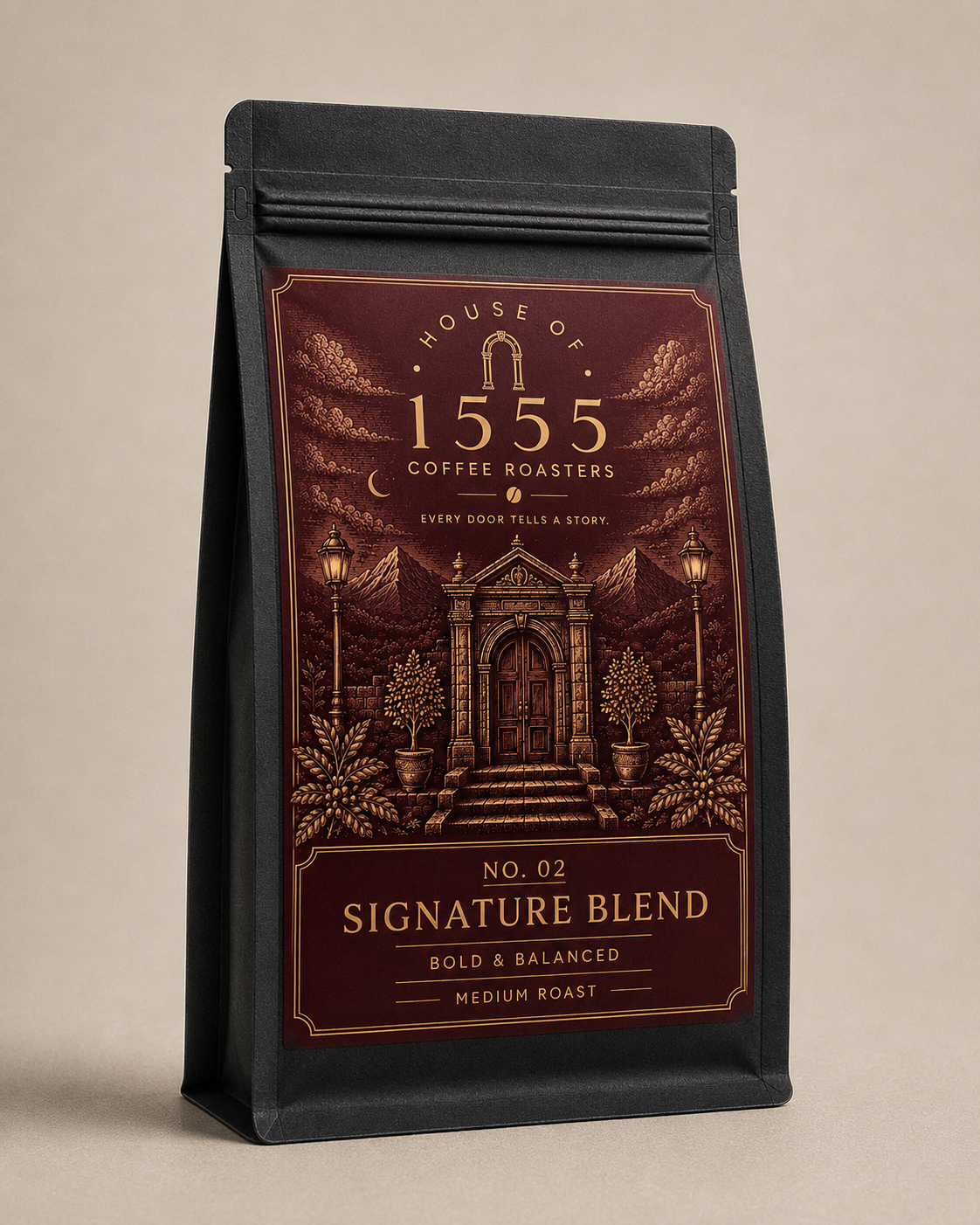 House of 1555 No. 02 — Signature Blend Bold & Balanced coffee package
